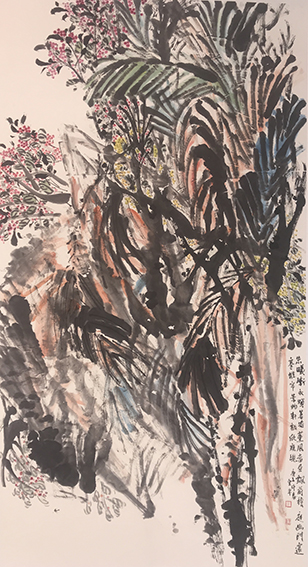 道金平作品《景物轩豁欣窥觇》规格：97cmx180cm  创作年代：2020年